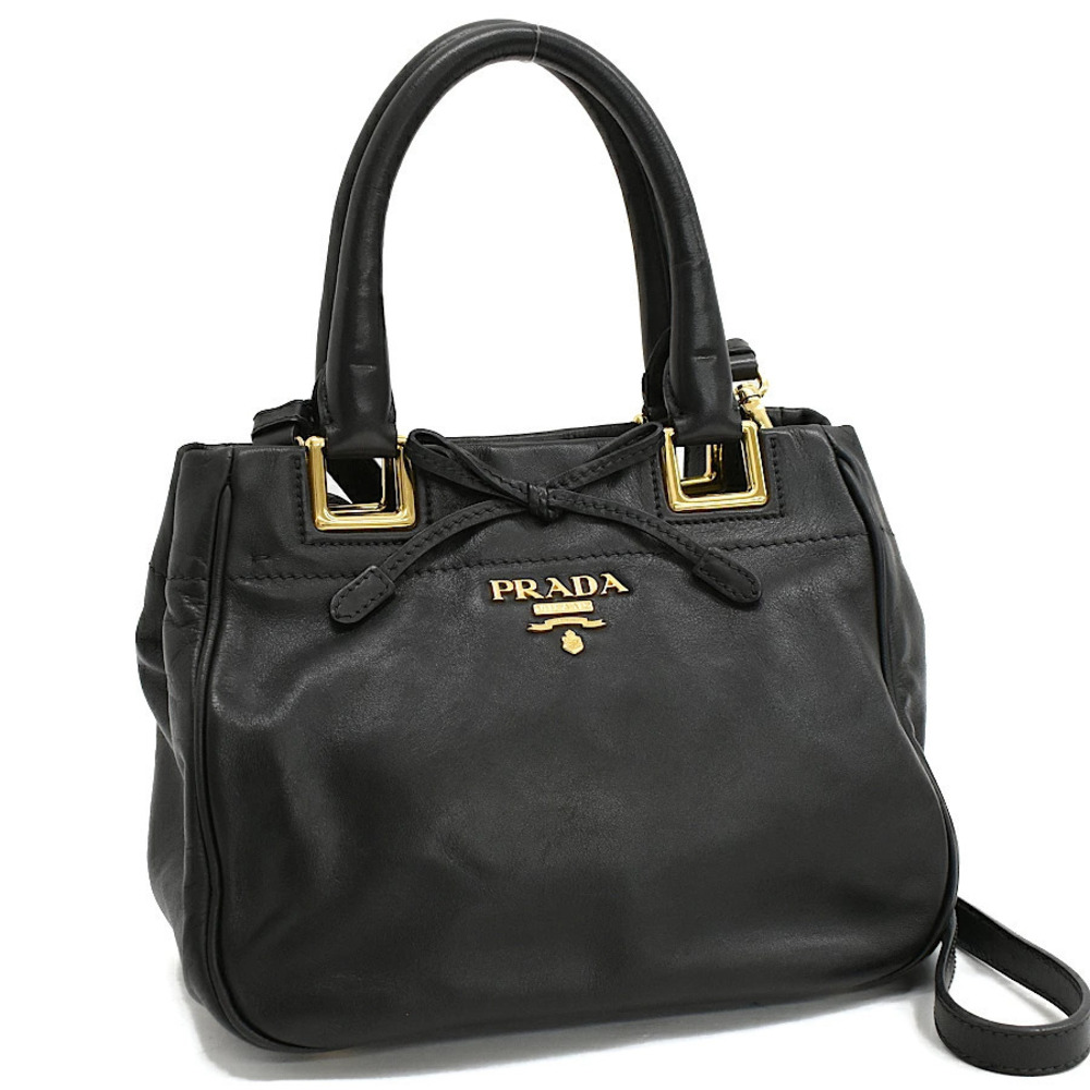 Prada handbag strap leather black